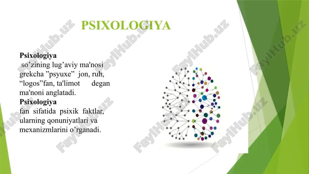 oiy psixologiya – kishilarning ijtimoiy guruhlarga birlashishini, guruhiy tavsifni, shaxsning ruxiy faoliyati va xulq – atvorini, ijtiomoiy psixologik qonuniyatlarni, holatlar, hodisalar, ularning qiziqishlarini, nimani yoqtirishi va yoqtirmasligini kabilarni o’rganuvchi va tushuntirib beruvchi psixologiya sohasidir mehnat psixologiyasi mehnat psixologiyasi - insonning mehnatga munosabati, mehnat faoliyatining qonuniyatlari va uning rivojlanishini tadqiq qiladigan psixologiya sohasi. mehnat psixologiyasi mehnatda shaxsning faoliyati, boʻsh vaqti, dam olishining ishlab chiqarishga taʼsirini ham oʻrganadi. mehnat psixologiyasining asosiy vazifasi ishlab chiqarish munosabatlarini yaxshilash, mehnatkashlarga zarur shart-sharoit yaratib berish, kasb layoqatini aniqlash, kasb kasalliklarining , ishlab chiqarishda jismoniy falokatlarning , psixologik stress, tolikish va zoʻriqish holatlarining oldini olishdir injenerlik psixologiyasi injenerlik psixologiyasi – avtomatlashtirilgan boshqaruv sistemalari operatorning faoliyatini, odam- texnika o’rtasida funktsiyalarni taqsimlash va muvofiqlashtirishning xususiyatlarini o’rganadi; yuridik psixologiya yuridik psixologiya – huquq sistemasining amal qilishi bilan bog’liq masalalarning psixologik asoslarini o’rganadi. eksperimental psixologiya eksperimental psixologiya — psixik hodisalar va jarayonlarni ilmiy metodlar yordami bilan tadqiq qilish. eksperimental psixologiya murakkab …