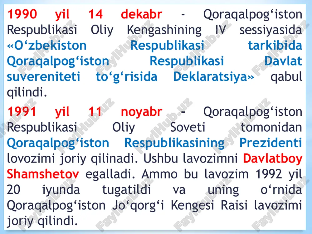 ect finance international xalqaro nashri mazkur loyihani neft-kimyo sektoridagi yilning eng muvaffaqiyatli loyihasi deb e’tirof etdi) sanoati 1991-1992 yillarda uzunligi 243-kilometrlik tuyamo’yun-nukus-chimboy-taxtako’pir vodoprovod tizimi ishga tushirildi. 2016-2020 yillarda aholini markazlashgan ichimlik suvi bilan ta’minlash darajasi 40 foizdan 67 foizga yetkazildi. 1994-2002 yil avgust - 633 km. uzunlikdagi navoiy-uchquduq-sulton uvaystog‘-nukus temir yo’li qurilib, foydalanishga topshirildi. 2000 yilda nukus shahrini xo’jayli tumani bilan bog’lovchi ko’prik ishga tushirildi. 2003 yilda nukus aeroporti (1940) rekonstruksiya qilindi 2019 yilda qoraqalpog’iston respublikasida yalpi ichki maxsulotning o’sishi 6,8 % (18 735,7 mlrd. so’m) ni tashkil etdi. shundan: qishloq, o’rmon, baliqchilik xo’jaligi — 106,7 % (yaim — 27,3 %) sanoat — 105,0 % (31,0 %) qurilish — 123,8 % (8,4 %) xizmatlar soxasi — 104,9 % (33,3 %) aholi jon boshiga maxsulot ishlab chiqarish 9 944,1 ming so’mga ortdi (5,2 %) qishloq xo’jaligi qishloq xо‘jaligining yalpi mahsuloti hajmida: paxta 22.4%, g‘alla ekinlari 22,1%, chorva mahsulotlari 36,4% ni tashkil …
