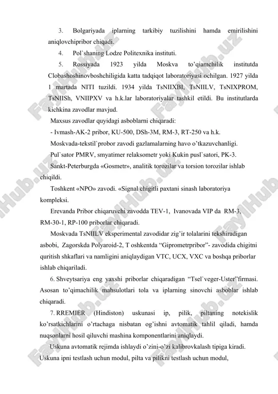 sulotlari va ularning ishlab chiqarish texnologiyasi. t. “nozoila” nash. 2002y. 5. siddiqov p.s. texnologik jarayonlarni loyihalash. toshkent. “fan” nashriyoti-2006. 6. аzimov b. yigirish korxonalarini loyihalash. t. «o’qituvchi» 1994y. 7. jumaniyazov q., polvonov y. paxtani yigirish texnologik jarayonlarini loyihalash. toshkent-2008 8. teryushnov а.v. osnovi proyektirovaniya xlopko pryadilnix fabriki. m. legprombitizdat. 1979g.