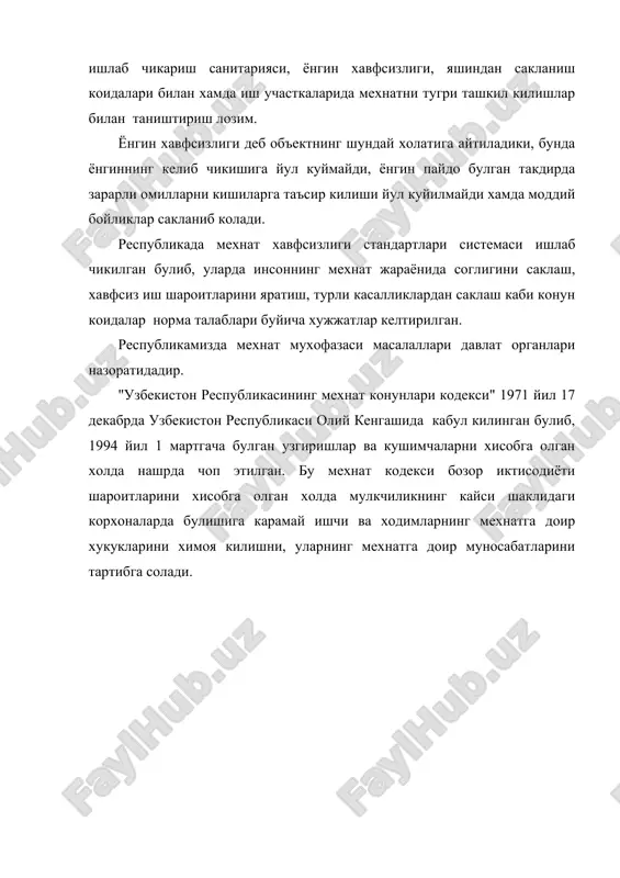 мехнат мухофазаси умумий маълумотлар ва таърифлар - Page 3
