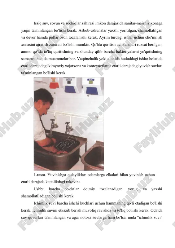 arni iste'mol uchun sharoitlar shunday tashkil etilishi kerakki, unda tanaffus vaqtda, shaxsiy himoya qurilmalarisiz o'tirish imkoniyati bo'lishi kerak. xomilador va emizuvchi ayollar uchun ham dam olishga sharoit bo'lishi kerak. ovqatlar xavfli moddalar bilan ifloslanmasligi choralari ko'rilgan va kafolatlangan bo'lishi kerak. ishchi muhit ishchi muhitni boshqarishning asosiy vazifalari bo'lib, shamollatishlar, isitishlar va harorat, yoritilish, ishchi stansiya va tarmoqlar hisoblanadi. shamollatish ish joyini shamollatish hech qanday aralashlarsiz, etarli darajada hamda samarali bo'lishi va havo so'rgichlar har qanday ifloslantiruvchilardan (masalan, bug' trubalri) uzoqroqda joylashgan bo'lishi kerak. moslamalar shunday joylashishi kerakki, unda ishchilarga noqulay elvizaklar ta'sir etmasin. shamollatish qurilmasi har qanday ishdan chiqish holatida samarali ko'rish yoki ovozli ogohlantiruvchi qurilmalar o'rnatilgan bo'lishi kerak. zavod tegishli tartibda va yozuvlari saqlanishi kerak. toza havoni haydovchi yoki yo'lovchiga etkazib berish sekundiga 5-8 litrlardan oshmasligi kerak (2-rasmga qarang). yo'riqnoma bo'yicha ish joyida (salomatlik, xavfsizlik va ijtimoiy ta'minot) "tegishli va samarali choralar ko'rilgan va har bir biriktirilgan ish joyida …