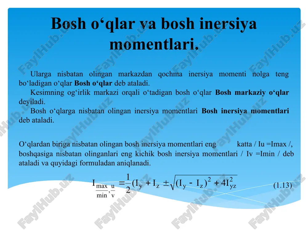 bosh inersiya o‘qlari va bosh inersiya momentlariari - Page 3