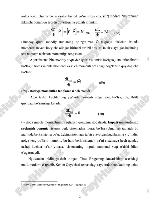 impuls momenti va kuch momenti. - Page 3