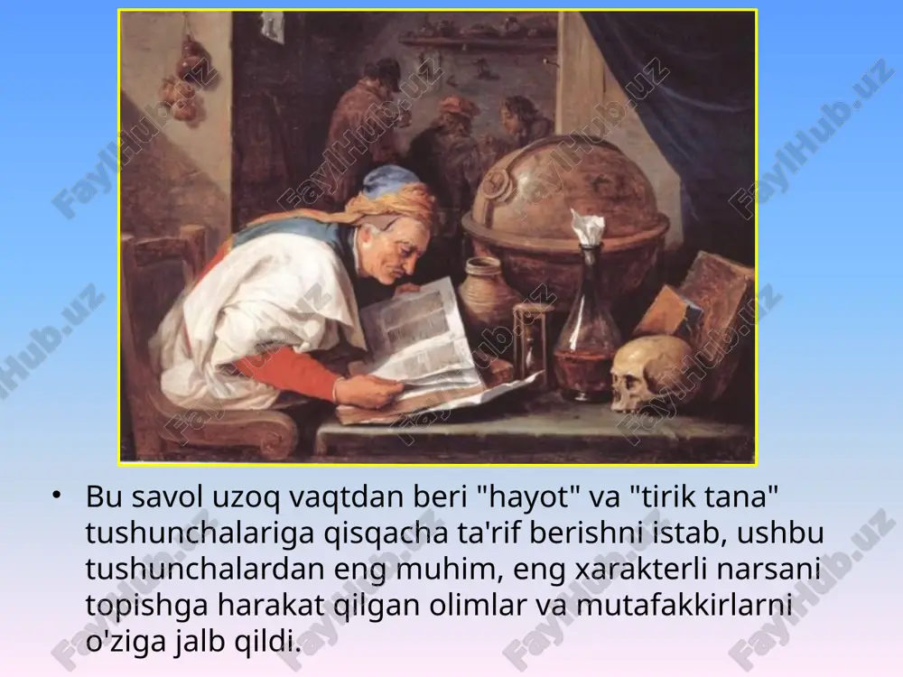 igi sababli sodir bo'ldi . shunday qilib, mikroorganizmlarning o'z-o'zidan paydo bo'lishining mumkin emasligi ishonchli tarzda isbotlandi. har qanday organizm, eng ibtidoiydan yuqori darajada tashkil etilgangacha , tirik organizmlardan tug'iladi. " tirik bo'lgan hamma narsa tirik mavjudotlardan ". boshqacha qilib aytganda, jonsiz mavjudotlardan tirik mavjudotlarning paydo bo'lishi printsipial jihatdan mumkin emas , ya'ni hech qachon va hech qanday sharoitda. ammo yerda hayot dastlab qanday paydo bo'lgan? kosmologiya (osmon jismlarining kelib chiqishi haqidagi fan) shubhasiz , o'sha paytda yerda hayot bo'lishi mumkin emas edi, chunki hayot mavjudligi uchun shartlardan biri atrof-muhit harorati +50 ... +70 ° c dan yuqori bo'lmagan. mutlaqo bepusht yerda hayot qanday paydo bo'lgan va organizmlar qanday qilib ko'payish va rivojlanish qobiliyatiga ega bo'lgan? erda hayot qanday paydo bo'lganligini tushuntirish uchun hayotning abadiyligi haqidagi gipoteza taklif qilindi - hayot mikroblari (o'simlik sporalari, mikroorganizmlar ) go'yoki kosmosda tarqalib ketgan va yorug'lik bosimi ostida sayyoradan sayyoraga ko'chiriladi . tarafdorlari ko'plab taniqli …