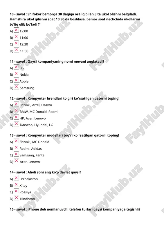 imkon savdo test, anketa to'ldirishda shu testlar tushdi! - Page 3