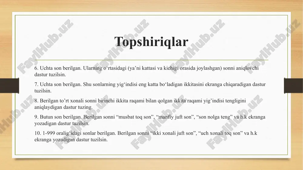 python dasturlash tilida shartli o’tish operatorlariga doir masalalar tuzish - Page 3