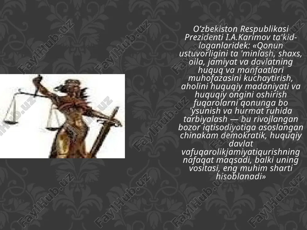 'zbekiston respublikasi jkning 29- moddasida ishtirokchilikning to’rt shakli ajratilgan: 1) oddiy ishtirokchilik, 2) murakkab ishtirokchilik, 3) uyushgan guruh, 4) jinoiy uyushma shaklida bo 'ladi. e’tiboringiz uchun rahmat! mavzu:jinoyat huquqi. slide 2 slide 3 slide 4 slide 5 slide 6 slide 7 slide 8 slide 9