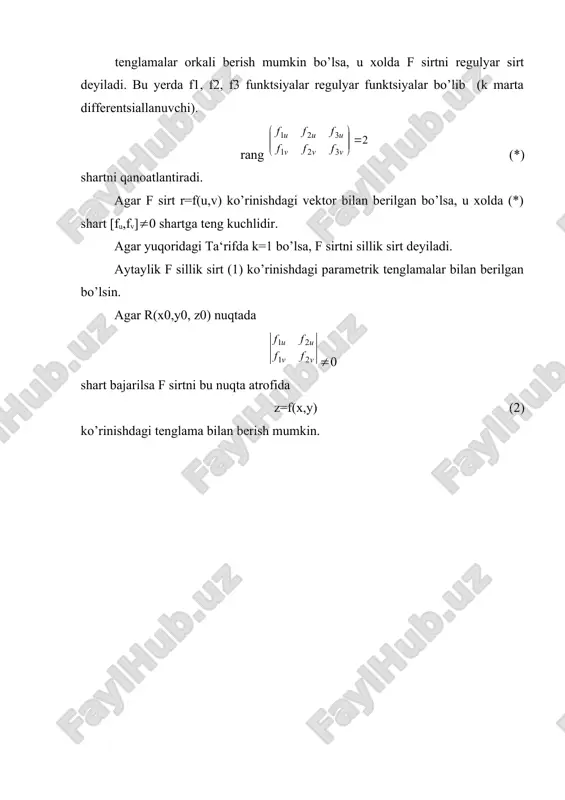 fazoda sirtlar va ularning berilish usullari. regulyar sirtlar - Page 3