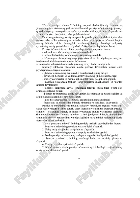 davlat pensiya taʼminoti fanining maqsad va vazifalari - Page 3