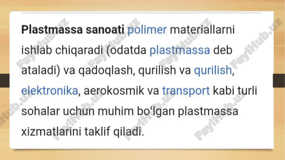 plastmassa va polimer buyumlarni õrganish - Page 3