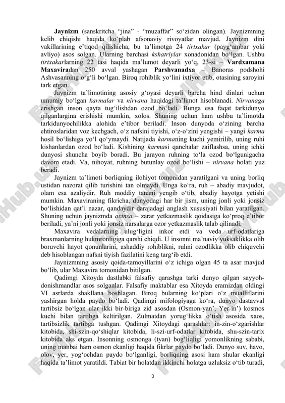 biy yurishlarini davom ettirib, borgan sari kamroq qarshilikka duch kelardilar. ulardan kshatriy (jangchilar) tabaqasi e’tiboridan chetga chiqib, diniy – ruhiy jihatdan ta’siri kuchliroq bo‘lgan tabaqa – braxmanlarning nufuzi oshib bordi. ular diniy, huquq, urf-odat kabi sohalaridan ham xabardor edilar. brahmanlarning hayoti to‘rt bosqichdan iborat. birinchi bosqichda braxmanning diniy hayoti balog‘at yoshiga yetib, muqaddas bosqichning qabul qilish va baxshida qilish “marosimidan”keyin boshlanadi. brahmanning yoshligi birorta donishmand brahman xuzurida vedalarni yodlash, uning uyida muqaddas olovning doimo tutib turish, ustozning xizmatini bajarish, uning uchun sadaqa yig‘ish bilan o‘tadi. brahman bu bosqichda “braxmacharin” deb atalgan. ikkinchi - “grihasta” nomli bosqichda uy xo‘jayini vazifasini bajarib, uylanishi, oilani boqishi, farzandlar tarbiyasi, amaliy hayot ilmi (qachon va nimani yeyish, nimani yechish, ibodat qilish, marhumlarni dafn etish, mehmonlarni qanday kutish, ovqatni qanday tayyorlash, qariyalarga, ayollarga, yosh bolalarga munosabat)ni qonun asosida fuqarolik burchlarini bajarib borishi lozim. uchinchi bosqich “vanaprastha” (o‘rmon zohidi) davri bo‘lib, unda oilasi yoki yolg‘iz holda o‘rmonga …