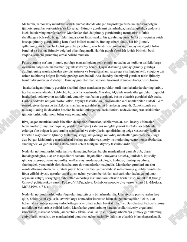 yo�nalishlarni o�z ichiga oladi. mamlakatda kuchli demokratik jamiyat barpo etish maqsadlarida davlat hokimiyati vakolatlarini kamaytirish, ya'ni, davlat hokimiyati tasarrufida asosan konstitutsion tuzumni, mamlakatning mustaqilligi va hududiy yaxlitligini himoya qilish, huquq-tartibot va mudofaa qobiliyatini ta'minlash, inson huquqlari va erkinliklarini, mulk egalarining huquqlarini, iqtisodiy faoliyat erkinligini himoya qilish, kuchli ijtimoiy siyosat yuritish, samarali tashqi siyosat olib borish kabi vazifalarni qoldirish ko�zda tutilmoqda. shuningdek, strategik ahamiyatga molik masalalar, muhim iqtisodiy va xo�jalik masalalari, pul va valyuta muomalasi bo�yicha qarorlar qabul qilish, xo�jalik yurituvchi sub'ektlar faoliyatining huquqiy shart-sharoitlarini yaratish, ekologiya masalalari, umumrespublika transport va muhandislik kommunikatsiyalarini rivojlantirish, yangi tarmoqlarni vujudga keltiradigan ishlab chiqarishni barpo etish masalalari davlat miqyosida hal etilishi, davlatning boshqa barcha vazifalarni bajarishga doir vakolatlari esa mahalliy davlat hokimiyati, fuqarolarning o�zini o�zi boshqarish organlari, nodavlat notijorat va jamoat tashkilotlariga berib borish jarayonlari boshlandi. shuningdek, davlat organlari faoliyatini nazorat qilish vakolatlarini ham asosan o�zini o�zi boshqarish organlari, nodavlat va jamoat tashkilotlariga berish belgilandi. …