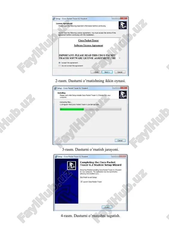 in tool bar-menyu buyruqlariga kirish uchun yorliqlarning grafik tasvirlarini o'z ichiga oladi. 3. common tools bar - dasturning eng ko'p ishlatiladigan vositalariga kirish imkonini beruvchi panel: select, move layout, place note, delete, inspect, add simple pdu i add complex pdu. 4. logical/physical workspace and navigation bar- ish hajmini almashtirishga imkon beradigan panel: jismoniy yoki mantiqiy, shuningdek klaster darajalari orasida harakat qilish imkonini beradi. 5. workspace- tarmoq yaratilgan hudud, simulyatsiya kuzatiladi va turli axborot va statistikalar ko'rsatiladi. 6. realtime/simulation bar- ushbu paneldagi yorliqlarni ishlatib realtime rejimini va simulyatsiya rejimini almashtirishingiz mumkin. bundan tashqari, power cycle devices, play control tugmalari va simulyatsiya rejimida event list ro'yxati tugmasi bilan bog'liq tugmalar mavjud. 7. network component box- bu qurilmalar va aloqa vositalari ish joyiga joylashtirilishi uchun tanlangan maydon. qurilma turi tanlash maydoni va device specific selection maydonini o'z ichiga oladi. 8. device-type selection box- bu maydonda packet tracer dasturi bilan bog`liq bo`lgan qurilma turlari …