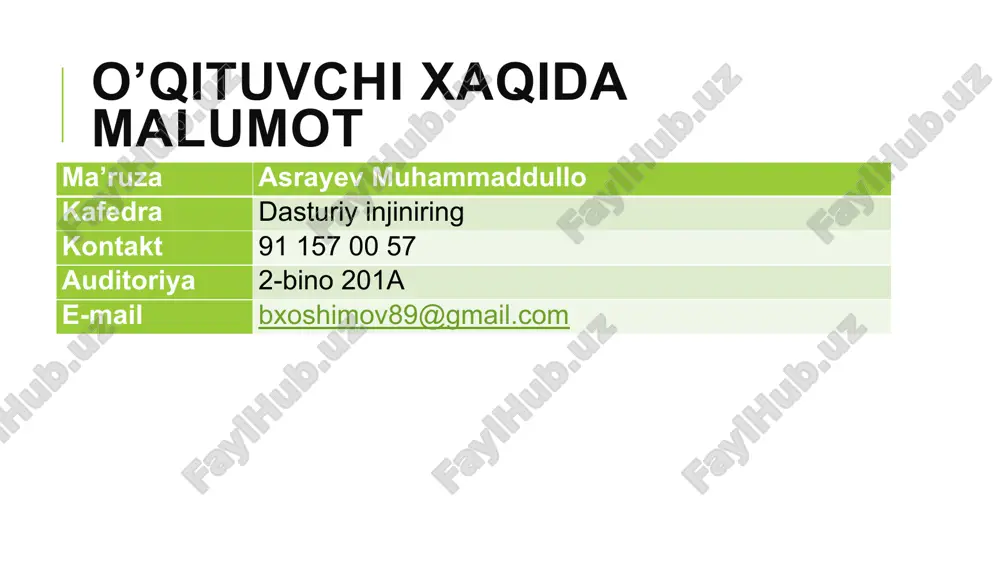 nuvchi, harf, raqam va "_" belgisining ixtiyoriy ketma-ketligiga aytiladi: =   identifikatorlar xizmatchi so'zlardan identifikator sifatida foydalanish mumkin emas. odatda identifikator so'zining o'rniga qulayroq va qisqaroq qilib ism deyish mumkin. dasturda qatnashuvchi ob'ektlarga ismlarni dastur tuzuvchi o'z ixtiyoriga ko'ra tanlab olishi mumkin. bir xil ism bilan bir necha xil ob'ektlarni nomlash mutlaqo mumkin emas. ismlarga misollar: _burchak, _a1, ahmad_berdiev, c, summa, time, a, s1, … ma'lumotlar tiplari odatda, dasturda ishlatiluvchi ma'lumotlar quyidagi tiplarning birortasiga tegishli bo'ladi: butun qiymatli tiplar, haqiqiy qiymatli tiplar, belgili va satrli tiplar, mantiqiy qiymatli. umuman olganda, tiplarni ikkita guruhga ajratish mumkin: asosiy (yoki oddiy) va hosilaviy. yuqorida sanab o'tilgan tiplar asosiy guruhga tegishli bo'lgan tiplardir. hosilaviy tiplar esa, asosiy yoki hosilaviy guruhga tegishli tiplardan hosil qilinadi. butun qiymatli tipga tegishli songa misollar: -1501, 0, 9999. butun qiymat qabul qiluvchi o'zgaruvchilarni e'lon qilish uchun int, short, long va unsigned xizmatchi so'zlaridan foydalanish mumkin. tipning nomi qiymat …