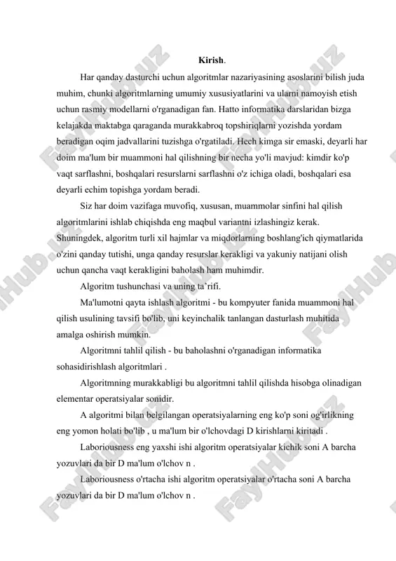 i, ammo boshqa ko'rsatkichlar ham bir xil ahamiyatga ega - xotira hajmiga, diskdagi bo'sh joyga talablar. tez algoritmdan foydalanish, agar kompyuter ishlashi kerak bo'lganidan ko'proq xotirani talab qilsa, kutilgan natijalarga olib kelmaydi. xotira yoki vaqt ko'pgina algoritmlar xotira hajmi va tezligi o'rtasida tanlovni taklif qiladi. muammoni tezroq, katta hajmdagi xotiradan foydalangan holda yoki ozroq hajmni olib, sekinroq hal qilish mumkin. bu holatda odatiy misol eng qisqa yo'llarni qidirish algoritmi hisoblanadi. tarmoq shaklida shahar xaritasini taqdim etib, siz ushbu tarmoqning har qanday ikkita nuqtasi orasidagi eng qisqa masofani aniqlash uchun algoritm yozishingiz mumkin. bu masofalarni kerak bo'lganda hisoblamaslik uchun barcha nuqtalar orasidagi eng qisqa masofani ko'rsatib, natijalarni jadvalga saqlashimiz mumkin. berilgan ikkita nuqta orasidagi eng qisqa masofani aniqlashimiz kerak bo'lsa, biz shunchaki jadvalning tugagan masofasini olishimiz mumkin. natija bir zumda olinadi, ammo bu juda katta hajmdagi xotirani talab qiladi. katta shahar xaritasida o'n minglab fikrlar bo'lishi mumkin. keyin, yuqorida tavsiflangan jadvalda …