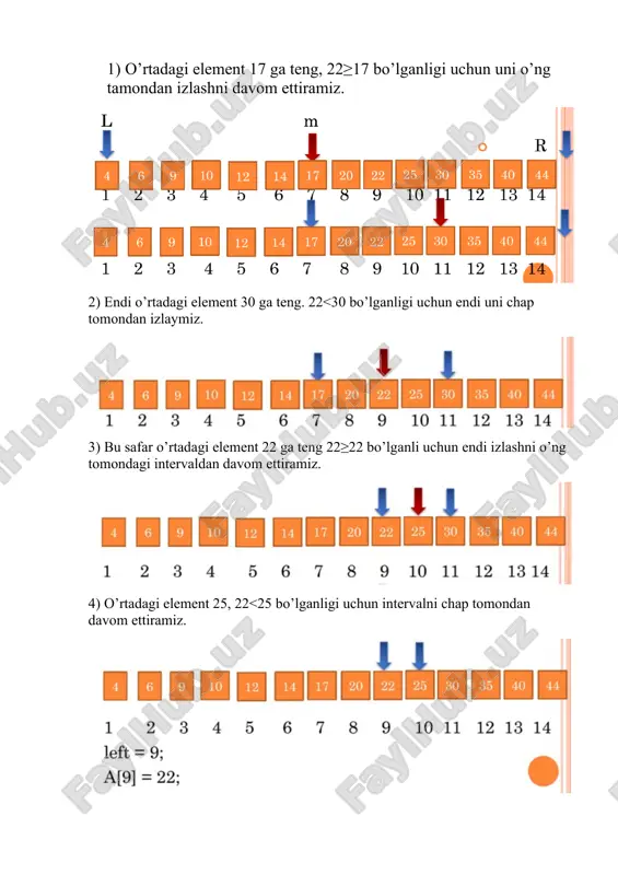 iq bir o’lchamli sonli massiv berilgan. massiv elementlari o’sish tartibida berilgan. keyinm ta son beriladi. bu sonlardan nechtasi berilgan massivda uchrashini topuvchi dasturtuzing. kiruvchi ma’lumotlar birinchi qatorda bitta butun n soni−massiv elementlari soni berilgan(1≤n≤105). ikkinchi qatorda n ta son−massiv elementlari o’sish tartibda bitta probel bilan ajratibberilgan. uchinchi qatorda butun m−so’rovlar soni berilgan(1≤m≤105). keyingi m taqatorda har birida bittadan son−izlanayotgan son berilgan. massiv elementlari vaizlanayotgan sonlar butun va modul jihatdan 109 dan oshmaydi. chiquvchi ma’lumotlar birinchi satrda bitta sonni – so’ralgan sonlardan nechtasi berilgan massivdauchrashini chiqaring. agar hech biri uchramasa 0 chiqaring. misollar № kiruvchi ma’lumotlar chiquvchi ma’lumotlar 1 5 1 4 6 10 20 4 1 25 10 10 3 2-topshiriq bir o’lchamli sonli massiv berilgan. massiv elementlari kamaymaslik tartibida berilgan.keyin m ta son beriladi. sizning vazifangiz har bir element berilgan massivda nechamarta qatnashganligin topish. agar so’rovda berilgan son umuman qatnashmagan bo’lsaso’rovga javob 0 deb olinadi. sizning vazifangiz barcha so’rovlarga …