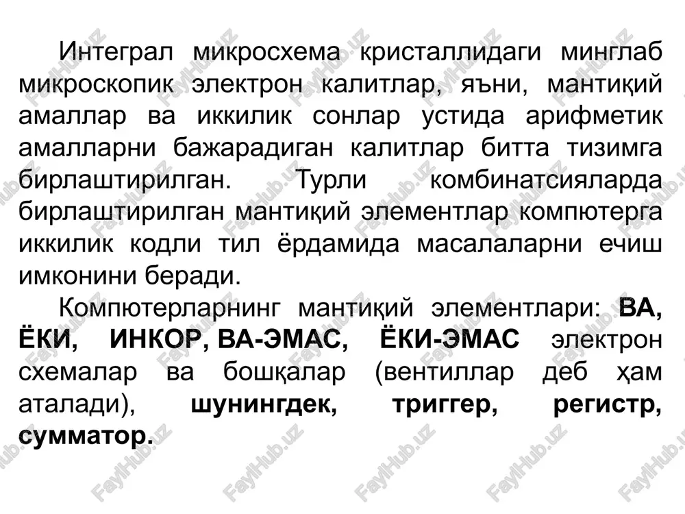humbnail.jpeg asosiy ragamli mantigiy elementiar, dasturlanadigan mantiqiy qurilmalar 1. mantigiy elementiar. elementar mantigiy funktsiyalarning shart belgilar 2. bul funktsiyalarin minimallashtirish,
