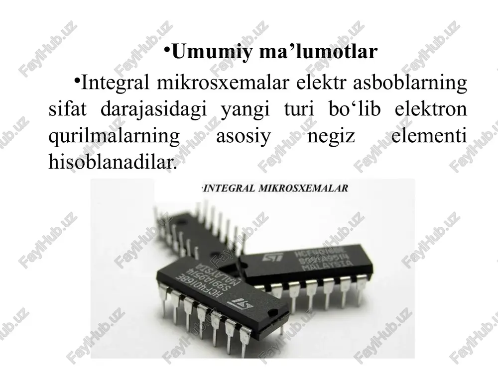 qurilma qanday nomlanadi? ==== mantiqiy element ==== mantiqiy funksiya ==== vaqt diagrammasi ==== karno kartasi raqamli integral sxemalarning negiz elementlari qaysi javobda noto`g`ri berilgan? ==== invertor, dizyunksiya, konyuksiya ==== ttm, ebm ==== mdya, kmdya ==== i2m, ttm mantiq amallar … - ko`rinishdagi ikkita mantiq bilan ishlaydi ==== rost va yolg’on ==== analog va raqamli ==== ko’paytma va yig’indi ==== mantiqiy va algebraic mantiqiy ko`paytirish va qo`shish amallarini bajaradigan qurilma qanday ataladi? ==== arifmetik-mantiqiy qurilma ==== integral tizim ==== analog qurilma ==== integrator sonlarning ifodalanishi va belgilanishi qanday tizim? ==== sanoq (numeratsiya) ==== integral ==== hisoblagich ==== jamlagich raqamli kattalikni analog kattalikka o’zgartiradigan qurilma? ==== raqamli-analog o’zgartirgich ==== trigger analog –raqamli o’zgartirgich ==== registr mikroprotsessor tomonidan qayta ishlayotgan unchalik katta bo’lmagan xajmdagi ma’lumotlarni saqlashga mo’ljallangan qurilma. ==== ichki xotira ==== tashqi xotira ==== kesh xotira ==== video xotira qurilma o’chirilgan yoki yoqilgandan qat’iy nazar katta xajmdagi ma’lumotlarni uzoq muddat saqlaydi. ==== …