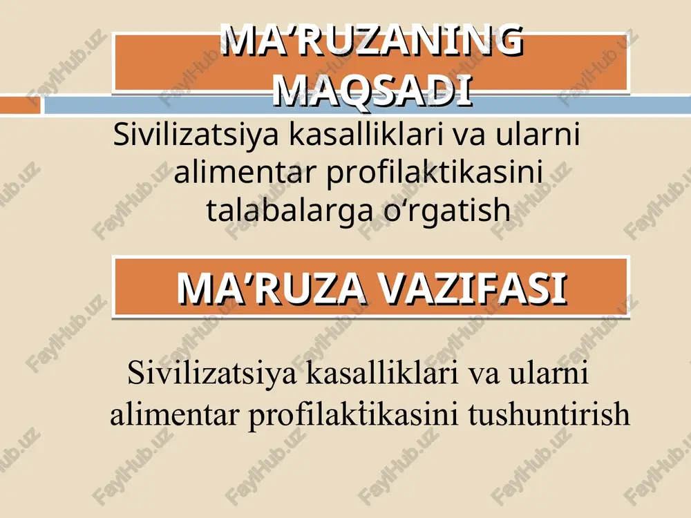 dan 148 g. gacha) va har bir odamga sutkasiga 26 gramm (117 dan 143 g. gacha)dan oshib, ratsion kaloriyaliligining o‘rtacha 40 % ini tashkil etishgacha yetgan. davomi: rivojlangan mamlakatlar aholisining haqiqiy ovqatlanishidagi ovqat statusini belgilovchi boshqa o‘zgarishlarga quyidagilar kiradi: ratsionda ovqat tolalari, ptyok, kalsiy, vitamin-antioksidantlar miqdori kamayishi va mono- hamda disaxaridlar va osh tuzining oshishi. davomi: bunday o‘zgarishning asosiy sababchilari: ovqatlanish bozorini va nafaqat oziq-ovqat sanoatini, balki ovqat tanlash stereotipini ham o‘zgartirgan xizmatlarni industriallashtirish tabaqalashtirish globallashtirishdir. bunda rivojlanayotgan mamlakatlar aholisi orasida ham ularning ovqatlanishi o‘zgarganida surunkali yuqumsiz kasalliklarning tarqalishi muntazam o‘sib borishga moyilligi kuzatiladi. isbotlangan, yuqori ehtimoldagi ehtimoliy taxminiy tana vazni oshishi va semizlikning u yoki bu tarzda rivojlanishiga ta'sir qiluvchi barcha oziq-ovqat omillarini shartli ravishda to‘rt guruhga bo‘lish mumkin: ortiqcha tana vazni va semizlik rivojlanishi va profilaktikasini belgilovchi omillar (jsst, 2003) xavfni kamaytiruvchi xavfni oshiruvchi isbotlangan muntazam jismoniy faollik ratsiondagi ovqat tolalarining yuqori miqdori kam harakatli xayot tarzi muntazam …