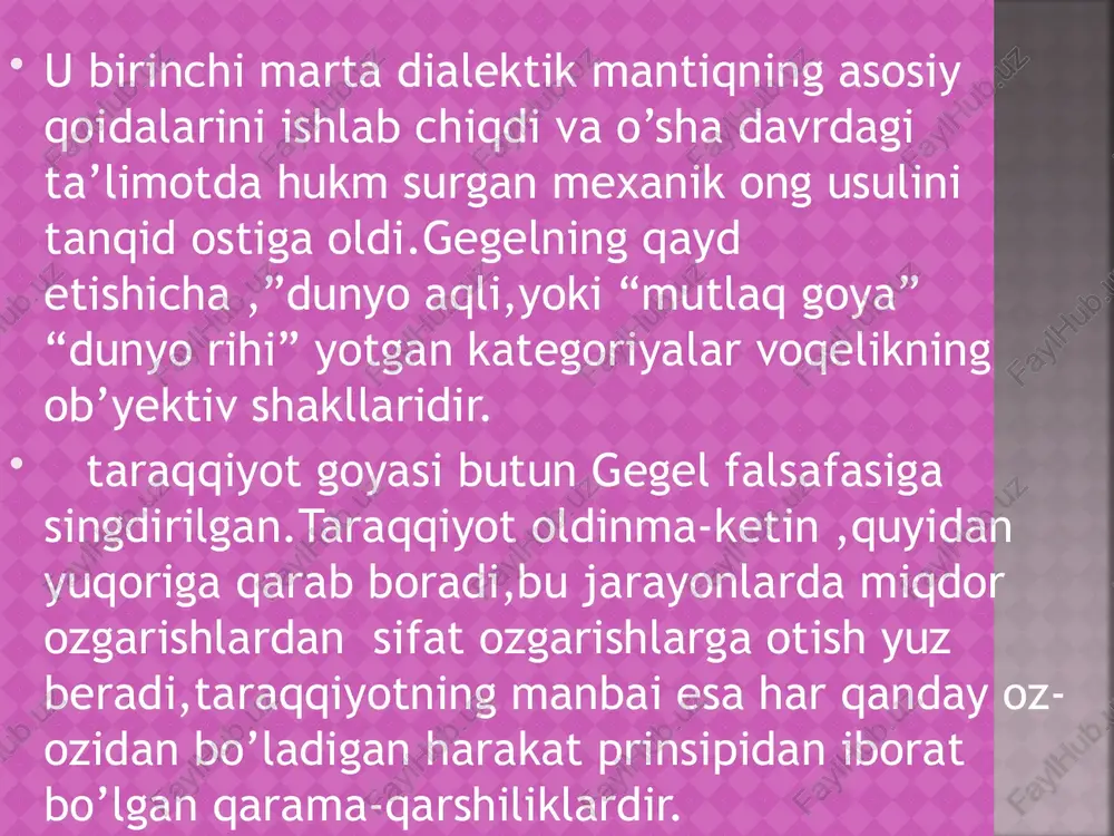 deb yozadi u.faqt xudogina idealizmning asoschisidir. feyerbax yoshlik yillaridayoq oz ismini yashirgan holda “o’lim va abadiy yashash haqida fikrlar haqidaasrlar nashr qildirdi. unda jonning olmasligi haqidagi e’tiqodni tanqid ostiga olgan edi.buning kim tomonidan yozilgani aniqlangandan keyin kitob musodara qilinib,uning muallifi esa dars berish huquqidan mahrum qilinib,universitetdan boshatildi. feyerbax tugma diniy his tuygular haqidagi nazariyag qarshi chiqib dinni tarixiy taraqqiyot mahsuli sifatida qarab chiqdi.xudo feyerbax qarashicha insonlarning ozlari tomonidan oz mohiyatlarini ifodalash sifatida vujudga keltirilgan obyektga aylantirilgan abstrakt tushunchadir. “xudo,- deb yozadi faylasuf,-shunday zotki, inson o’zining mavjudligi ushun unga extiyoj sezadi.” “ayrim olingan baxt-saodat goyasini” u umumiy baxt-saodat goyasi bilan almashtiradi. bu baxt saodatga erishish imkoniyati faqat kishilarning bir-birlariga muhabbati asosidagina amalga oshishi mumkin. feyerbax fikricha, aynan muhabbat ahloqigina jamiyatni uygunlikka olib keladi va ijtimoiy adolatsizlikka barham beradi. gegel va feyerbax uchrashuvi artur shopengauer nemis faylasufi artur shopengauer (1788-1860) falsafasi volgungarizm(o’zboshimcha irodaga ishonish),irratsionalizm,umidsizlik falsafasi sifatida maydonga chiqdi.shopengauer ozining goyalarini asosiy asari …