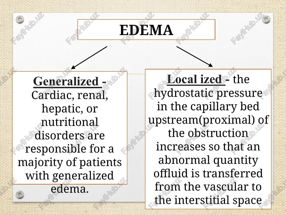 volume and increases hepatic lymph formation intrahepatic hypertension acts as a stimulus for renal sodium retention and causes a reduction of effective arterial blood volume. hepatis cirrhosis thesealterations are frequently complicated by hypoalbuminemia secondary to reduced hepatic synthesis of albumin, as well as peripheralarterial vasodilation. these effects reduce the effective arterial bloodvolume further, leading to activation of the raas and renal sympathetic nerves and to release of a vp, endothelin, and other sodium and water-retaining mechanisms. in later stages, particularly when there is severe hypoalbuminemia, peripheral edema may develop. asizable accumulation of asciticfluid may increase intraabdominal pressure and impede venous return from the lower extremities and contributeto the accumulation of edema of the lower extremities. a large number of widely used drugs can cause edema. mechanisms include renal vasoconstriction (nsaids and cyclosporine), arteriolar dilation (vasodilators),augmented renal sodium reabsorption (steroid hormones), and capillary damage. drug-indused edema a diet grossly deficient in …