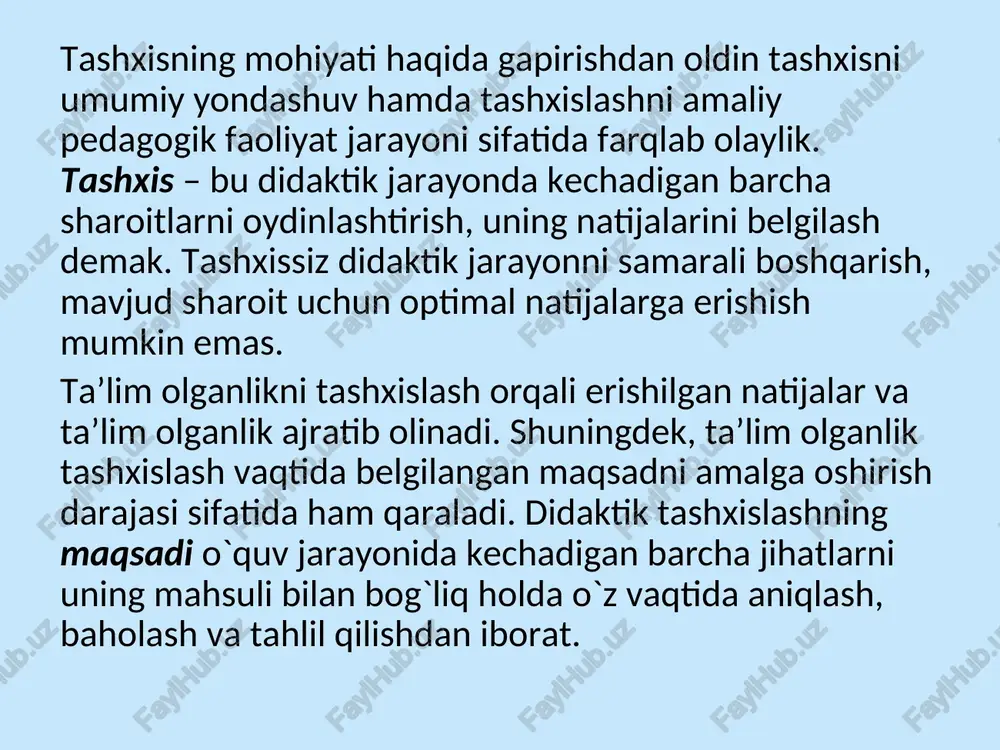d: - nazoratning ommaviy (frontal) shaklida o`qituvchi o`quvchilarga materialning ma’lum bir hajmi bo`ycha savol beradi, o`quvchilar unga qisqa javob qaytaradi. mazkur so`rash ko`pchilik o`quvchini nazorat qilishni ta’-minlaydi va butun guruhni faollashtiradi. ammo bu nazoratni o`quvchilar-ning bilim darajasini har tomonlama aniqlash uchun qo`llab bo`lmaydi. - nazoratning guruhli shaklida o`quvchilarning ma’lum bir qismi nazorat qilinadi. o`qituvchi tomonidan o`quvchilar guruhiga vazifa berila-di va uni shu guruh bajaradi. lekin masalani hal qilishda boshqa o`quvchi-lar ham qatnashishi mumkin. guruh ishlayotgan paytda qolgan o`quvchilar bo`sh qolmaydi, ular o`rtoqlarining bajargan ishlarini baholash uchun o`z usti-larida ishlab o`tiradi. - nazoratning individual shaklidan har bir o`quvchining bilim, ko`nikma va malakasi bilan mukammal tanishish uchun foydalaniladi. nazo-ratning bu shaklida odatda o`quvchilar javob berish uchun sinf taxtasi oldiga chaqiriladi. - nazoratning kombinasiyalangan (biriktirilgan)shakli indivi-dual nazoratni ommaviy va guruhli shakllar bilan birlashtirishni taqozo etadi. bu nazoratni hajmi katta mavzularni barcha o`quvchilardan so`rash ke-rak bo`lgan vaqtda foydalanadi. har bir o`quvchiga alohida topshiriq berila-di …