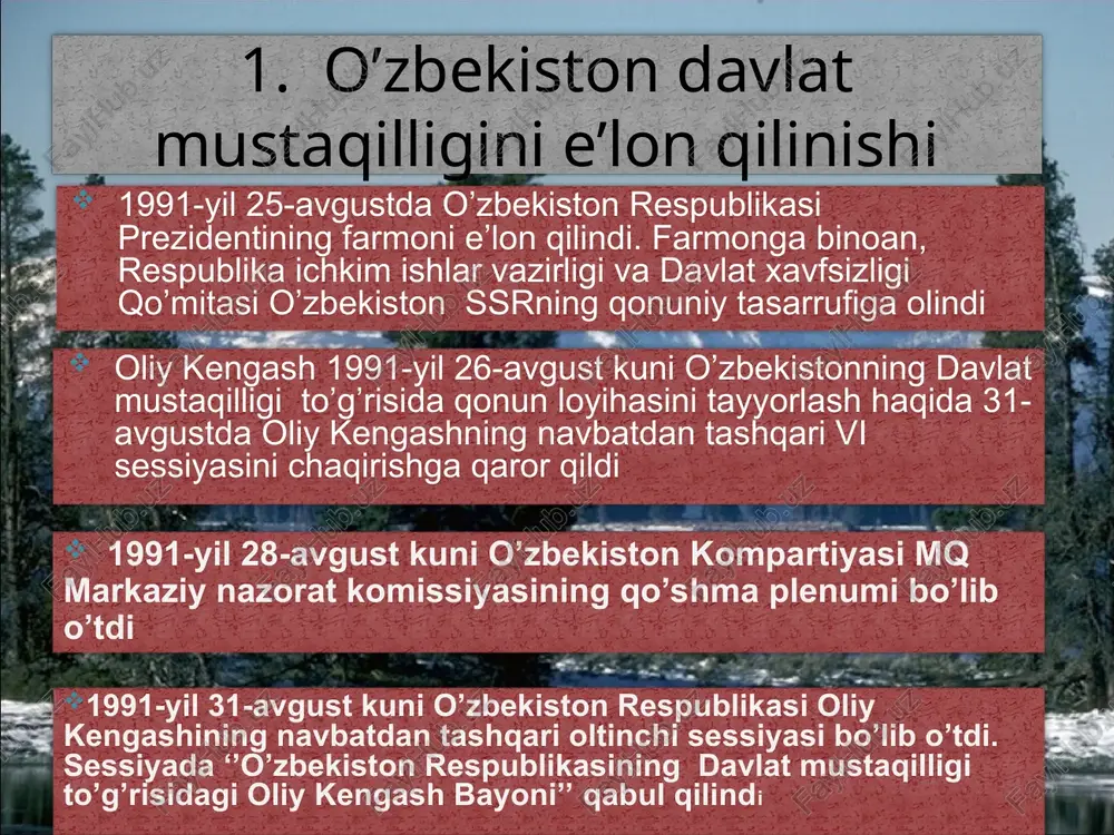 ikkinchi chaqiriq o’zbekiston respublikasi oliy kengashining xi sessiyasida 1992-yil 10-dekabrda qabul qilindi o’zbekiston respublikasining konstitutsiyasi ‘’mustaqillik deklaratsiyasi’’ qabul qilgan o’zbekiston oliy kengashining 1990-yil 20-iyunda bo’lgan ikkinchi sessiyasidayoq yangi konstitutsiya ishlab chiqish kerak degan xulosaga kelindi sessiyada o’zbekiston prezidenti islom karimov boshchiligida 64 kishidan iborat konstitutsiya loyihasini tayyorlash bo’yicha komissiya tuzildi 1992-yil 26-sentabrda o’zbekiston republikasining konstitutsiyasi loyixasi umumxalq muxokamasi uchun matbuotda e’lon qilindi. muxokama jarayonida bildirilgan takliflar asosida tuzatishlar kiritilgan liyiha 1992-yil 26-noyabrda ikkinchi marotaba matbuotda e’lon qilindi oliy kengashning 1992-yil dekabrda bo’lgan xi sessiyasi o’zbekiston respublikasining konstitutsiyasini qabul qilish masalasini muhokama qildi. sessiyada deputatlar loyihaga 80ga yaqin o’zgarish, qo’shimcha va aniqliklar kiritishdi. 1992-yil 8-dekabr kuni o’zbekiston respublikasining konstitutsiyasi qabul qilindi o’zbekiston respublikasi konstitutsiyasi 6 bo’lim, 128 moddadan iborat. asosiy qonunga kiritilgan o’zgarishlar va qo’shimchalar 2003-yil 24-25-aprel kunlari bo’lib o’tgan ikkinchi chaqiriq o’zbekiston respublikasi oliy majlisining o’n birinchi sessiyasida ‘’o’zbekiston respublikasi konstitutsiyasiga o’zgarishlar va qo’shimchalar kiritish to’g’risida’’gi qonun loyihasi muhokama qilindi …