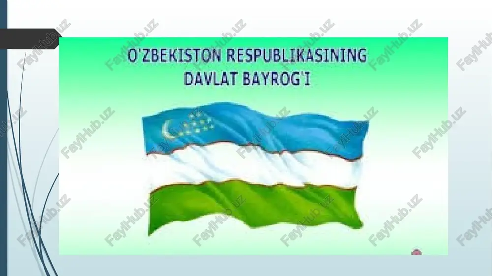 alarida doimiy ravishda o‘rnatiladi. image1.png image2.png image3.png image4.png image5.png image6.png image7.png image8.png image9.png image10.jpeg image11.jpeg o'zbekiston respublikasining davlat bayrogt cawy en kk * kkk * kk kkk old tomoni orga tomonr /docprops/thumbnail.jpeg sizzex poltexnika institut kimyovly texnologiya fakultet 751-19 n va ngqm, 791-19 eva amm, 741 tp mm vo tx 310-17 € va amm gui guruh murabbiylari: dadayeva gs, giryigitoy xb, jotayeva ‘o.x.berdiyeve d.sh.