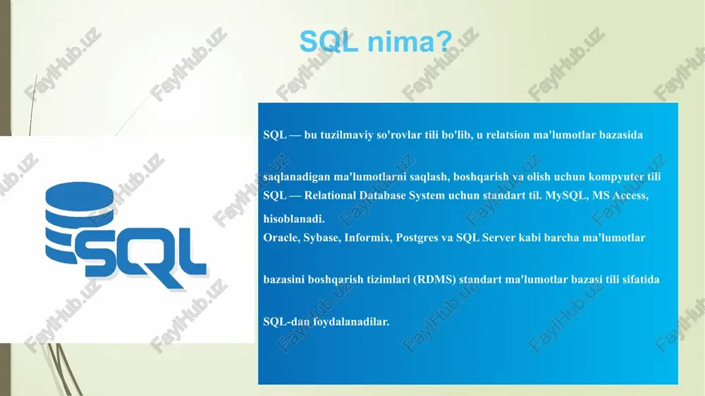 i | owner | varchar(31) | yes | jw | i | foundation _date | date [no | [wu | i + # 4 sql> delete from company where company id=1; uery ok, 1 row affected (@.06 sec) sql> select * from company; empty set (8.00 sec) mysql> select * from kitoblar where (narx between 20000 and 40000); + + a | kitob_id | nomi | muallif = | varoq_soni | izoh | narx | | 2 | kichkina shahzoda | antuan de-sent ekzyuperi | 5 | 45 yoshli kapitan | jull vern + + 2 rows in set (0.08 sec) 2e@ | null | 20000 | 331 | null | 37000 | mysql> select * from kitoblar where (varog_soni between 20@ and 400); + + + + | kitob_id | nomi | muallif | varog_soni | izoh | narx | + | 2 | kichkina shahzoda | antuan de-sent …