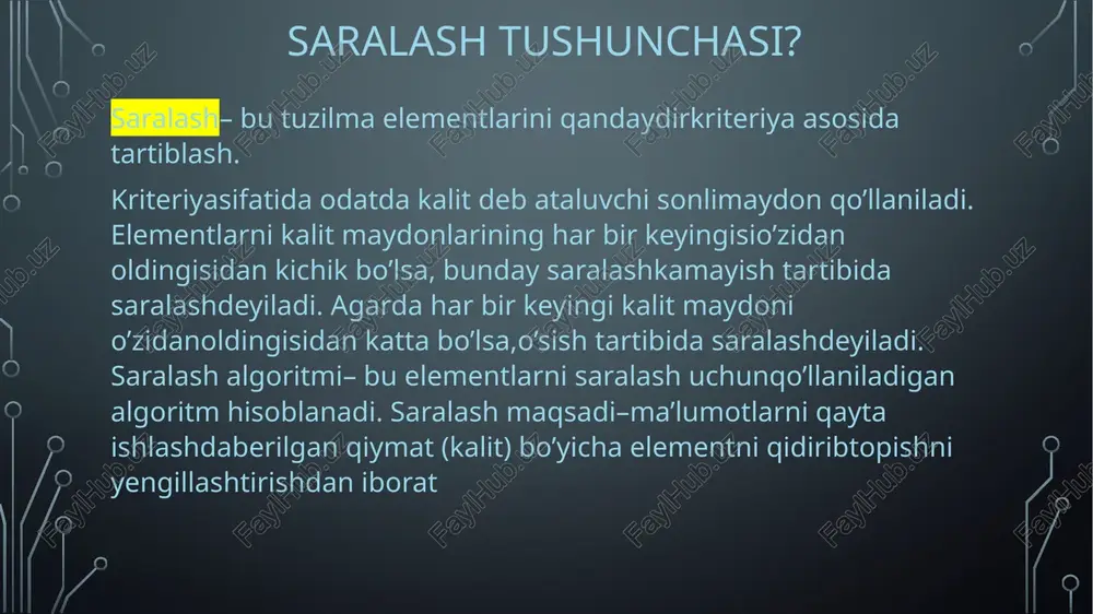saralashning yaxshilangan usullari va ularning samaradorligi - Page 3