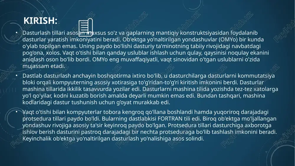 hart emas, ular sinf qanday vazifani bajarishini bilsalar etarlidir. merosxo'rlik. acme motors kompaniyasi injenerlari yangi avtomobil konstruktsiyasini yaratishga ahd qilishsa, ular ikkita variantdan birini tanlashlari lozim. birinchisi, avtomobilning konstruktsiyasini boshidan boshlab yangidan ixtiro qilish, ikkinchisi esa mavjud star modelini o'zgartirishdir. star modeli qariyb ideal, faqatgina unga turbokompressor va olti tezlanishli uzatma qo'shish lozim. bosh muhandis ikkinchi variantni tanladi. ya'ni noldan boshlab qurishni emas, balki star avtomobiliga ozgina o'zgartirish qilish orqali yaratishni tanladi. uni yangi imkoniyatlar bilan rivojlantirmoqchi bo'ldi. shuning uchun, yangi modelni quasar deb nomlashni taklif qildi. quasar-star modeliga yangi detallarni qo'shish orqali yaratilgan. c++ tili ham shunday merosxo'rlikni himoya qiladi. bu yangi berilganlar tipi (sinf), oldindan mavjud bo'lgan sinfni kengaytirishdan qosil bo'ladi. bunda yangi sinf oldingi sinfning merosxo'ri deb ataladi. polimorfizm. akselatorni bosilishida star modeliga nisbatan yangi yaratilgan quasar modelida boshqacharoq amallar bajarilishi mumkin. quasar modelida dvigatelga yoqilqini sepuvchi injektor sistemasi va star modelidagi korbyurator o'rniga turbokompressor o'rnatilgan bo'lishi …