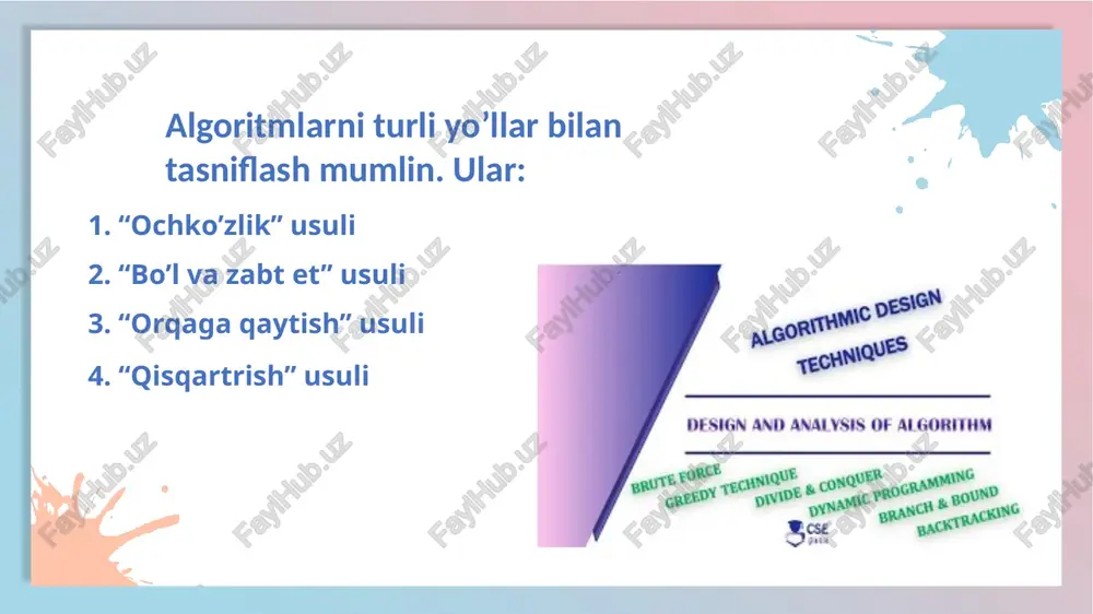 algoritmlarni ishlab chiqish usullari va samaradorlikni baholash - Page 3