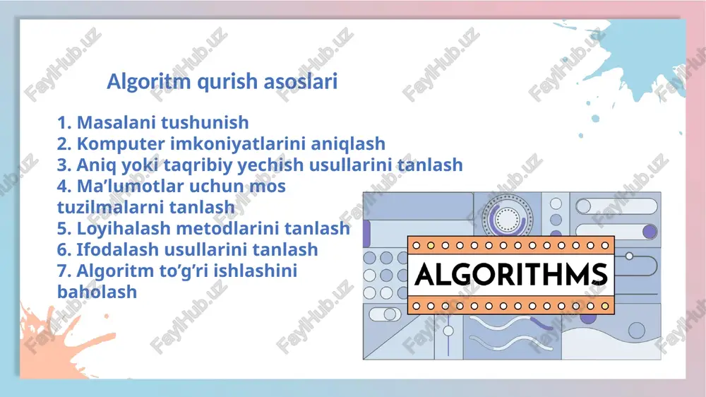 algoritmlarni ishlab chiqish usullari va samaradorligini baholash - Page 3