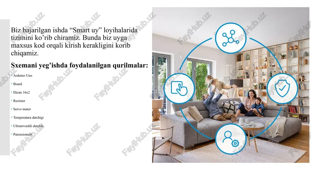 i chiziqli aktuatordir. u joylashuv haqida fikr bildirish uchun sensorga ulangan mos dvigateldan iborat. bundan tashqari, nisbatan murakkab boshqaruvchi, ko'pincha servomotorlar bilan ishlash uchun mo'ljallangan maxsus modul talab qilinadi.servomotorlar motorning o'ziga xos klassi emas, garchi servomotor atamasi ko'pincha yopiq pastadirli boshqaruv tizimida foydalanish uchun mos bo'lgan dvigatelga ishora qilish uchun ishlatiladi. temperatura datchik 9 datchik (ruscha), birlamchi oʻzgartirgich — oʻlchanayotgan fizik kattalik (bosim, temperatura, elektr kuchlanish, siljish va b.)ni uzatish, unga ishlov berish va qayd qilish uchun signal (odatda, elektr signal)ga aylantirib beradigan vosita. oʻlchash, signal yoki rostlash qurilmalari tizimining muhim qismi; sezgir elementi tekshirilayotgan miqdorlar (bosim, temperatura, tezlik, yorugʻlik kuchi, elektr toki, kuchlanish va b.) taʼsirini sezadi. ishi elektr qarshiligi, sigʻim, induktivlikka, shuningdek, nazorat qilinadigan mexanik, akustik, issiqlik, elektr, optik, magnit kattaliklar taʼsir etganda elektr yurituvchi kuch (e. yu. k.) hosil boʻlishiga asoslangan d.lar (sigim datchigi, induktiv d., induksion d. va h. k.) keng tarqalgan. elektr zanjirlarida kontaktlarning ulanib-uzilishiga …