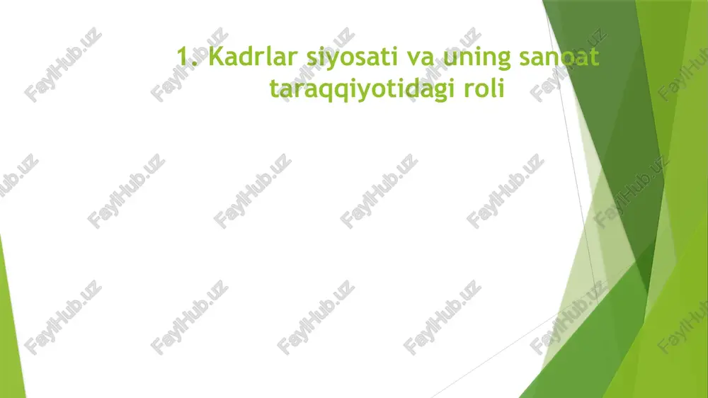 h madaniyatini shakllantirish va rivojlantirish; instituksional maqsadlarga erishish; o‘z jamoasi va xodimlarining manfaat va ehtiyojlarini to‘laroq qondirish. 5.kadrlar malakasini oshirish va ularni qayta tayyorlash sanoatda kadrlar malakasini oshirish va ularni qayta tayyorlash mutaxassislarning bilim va ilm darajasini ko‘tarish, kasb mahorati va ko‘nikmalarini yangilash hamda chuqurlashtirishga qaratilgan. kadrlar malakasini oshirish va ularni qayta tayyorlash tarmoq va korxonalarda bu borada olib borilgan faoliyat natijalariga ko‘ra, davlat tomonidan tasdiqlangan namunadagi guvohnoma yoki sertifikat topshiriladi. sanoatda kadrlar malakasini oshirish hamda ularni qayta tayyorlash tizimini tashkil etish va rivojlantirish uchun quyidagilar zarur: kadrlar malakasini oshirish va ularni qayta tayyorlash tizimi faoliyatida yangicha tarkib, mazmun hamda bu tizimni boshqarishni shakllantirish; yuqori malakali o‘qituvchi – mutaxassis kadrlar tayyorlash va sohani ular bilan to‘ldirib borishni ta’minlash; kadrlar malakasini oshirish va ularni qayta tayyorlash tizimining bu sohada raqobatga asoslangan muhitini shakllantirish va samarali faoliyat olib borishni ta’minlovchi normativ bazasini yaratish; kadrlar malakasini oshirish va ularni qayta tayyorlash ta’lim muassasalarini …