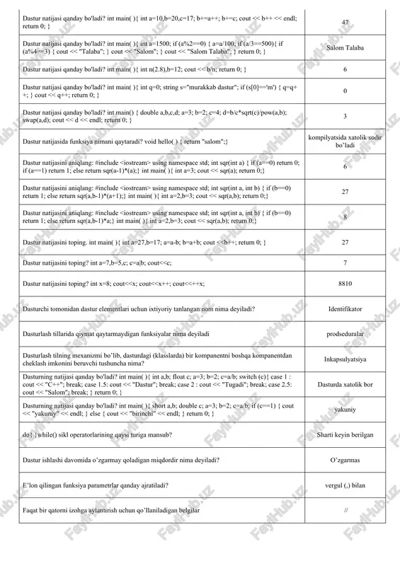 massivni e’lon qilish to’g’ri ko’rsatilgan qatorni toping? - Page 3