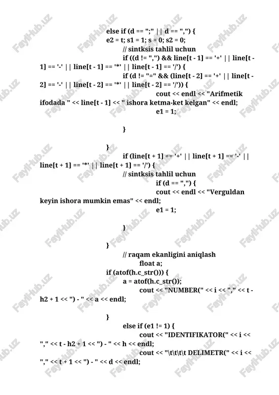 arifmetik ifodalarning sintaksisini tekshiruvchi dastur - Page 3