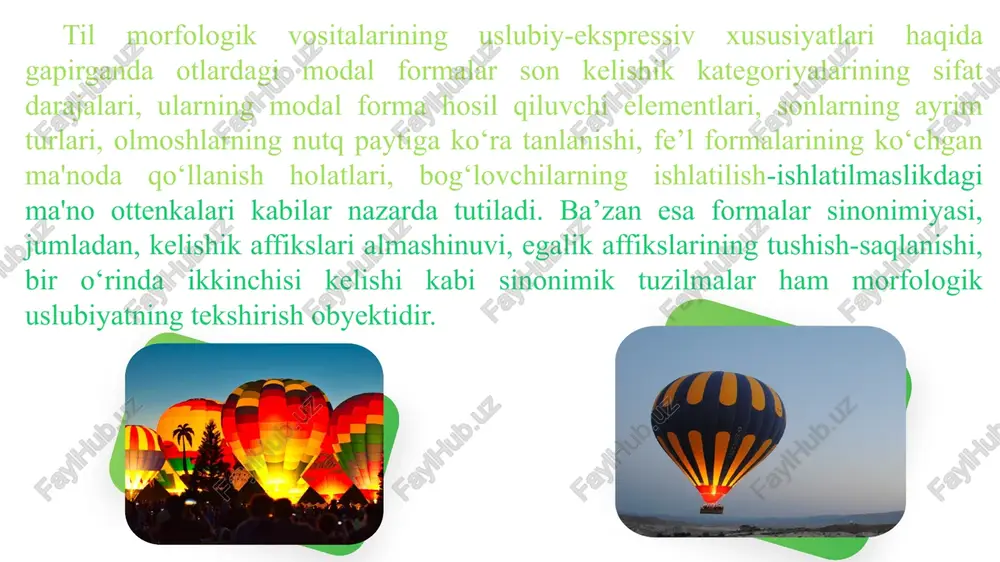 madagi belgini ifodalovchi sifat oldingi gap/bu gap dialogik bo‘ladi/ da ishtirok etadi: -katta qovun oldim tag‘in ham kattaroq qovun olish kerak edi kabi. ko‘rinadiki, bunday qo‘llanishlar ham aslida qiyosiy holatni aks ettiradi. belgining ozligini ifodalash -sh, -ish, -mtir, -imtir orqali ham ifodalanadi. lekin bu affikslar qo‘shilganda, o‘zak-negiz/sifatdan anglashilgan belgi emas, balki shunga o‘xshash: belgi mavjudligi ifoda etiladi. shuning uchun ham qoramtir bilan qoraroq kabi va shu kabi so‘z-sifatlar o‘zaro sinonim bo‘la olmaydi. new 202x clean modern fikr yuritilayotgan predmetlardan biriga diqqat jalb etilsa,uning belgisini maxsus ifodalash, yaqqol tasavvur qilish nazarda tutilsa, sifatlar oldidan eng, hammadan so‘zlari keltiriladi. bunda so‘zlovchi nutq paytida fikr belgining boshqa har qanday belgidan muhim ekanligini alohida uqtirmoqchi bo‘ladi: u eng odobli bola edi kabi. clean modern miqdor va dona sonlar hamma nutq uslublariga xos bo‘lib, nutq paytidagi aniq miqdor haqida ma’lumot. beradi. bunday sonlar maxsus fonetik vositalar “urg‘u berish” cho‘zish) siz ekspressiv xususiyat kasb etmaydi. chama …