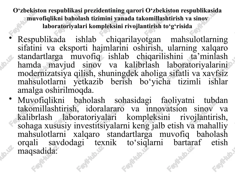 eja: 1. o'zbekiston ilmiy-sinov va sifat nazorati markaziy davlat_korsonasi (euztest» dk tashlal etilishi 2. euztest» dk sinovlaboratoriyalat