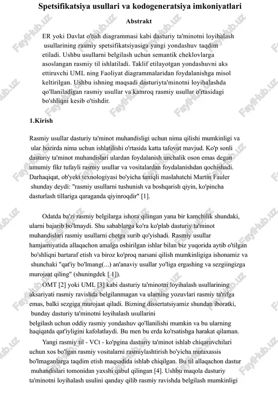 q muammolarni hal qilishga harakat qiladi. dasturiy ta'minotni prototiplashning quyidagi jihatlari epros tomonidan qamrab olingan: dasturiy ta'minot tizimi nima qilishi kerakligini ifodalovchi va meta-iv da yozilgan spetsifikatsiyalar bajarilishiga asoslangan funksionallik, vdm ning rasmiy spetsifikatsiya belgisi; va davlato'tish diagrammalarining matnli ko'rinishiga asoslangan inson-kompyuter interfeysi. tizim yuqorida qayd etilgan ikkita belgini, ya'ni funksionallik va dialogni birlashtirgan bajariladigan rasmiy spetsifikatsiya tilidan, eproldan foydalanadi; dizayn belgisi; va shuningdek, amalga oshirish belgisi. dizayn belgisi mavhum ma'lumotlar turlari, funktsiyalar va "klaster" deb nomlangan rasmiyatchilik kabi xususiyatlarni o'z ichiga olgan qurilayotgan dasturiy ta'minot tizimini takomillashtirish va modullashtirishda qo'llanilishi kerak (quyida keltirilgan). amalga oshirish yozuvi c va paskal gibridiga asoslangan. 1 ushbu maqola faqat bitta muallifga ega bo'lsa-da, bu erda tasvirlangan ish bir nechta odamlarning ishtiroki natijasida yuzaga keladi. shuning uchun men ushbu maqolani yozishda ba'zi holatlarda ko'plik shaklidan foydalanishni tanladim. 1 “klaster” formalizmi protsessual abstraksiyani umumlashtirishga asoslangan modullashtirish shaklidir. funktsiyalar va protseduralar etarli bo'lmaganda qo'llaniladi. "klaster" mexanizmidan …