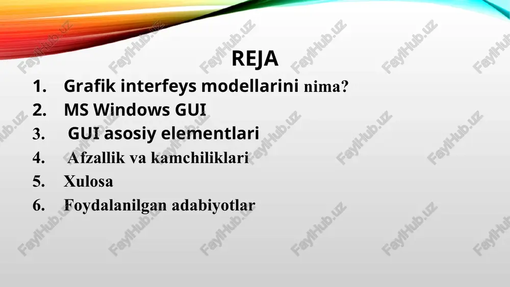 tlardan birini tanlashingiz mumkin. menyu elementlari foydalanuvchi tomonidan elektron qurilma tomonidan taqdim etiladigan kirish moslamalaridan foydalangan holda tanlanishi mumkin (sichqoncha, klaviatura, sensorli panel va hk). kontekst menyusi - tanlangan ob'ektga kerakli harakatni tanlash uchun foydalanuvchi tomonidan chaqiriladigan buyruqlar ro'yxati ko'rinishidagi operatsion tizimning grafik interfeysining elementi. kontekst menyusining buyruqlari faqat ushbu menyu chaqiriladigan ob'ektga tegishli. tabiiy foydalanuvchi interfeysi (nui yoki tabiiy foydalanuvchi interfeysi) tabiiy foydalanuvchi interfeysi foydalanuvchiga qurilma yoki dastur bilan o'zaro ishlashda tabiiy va intuitiv tajribani taqdim etish uchun mo'ljallangan. shu bilan birga, interfeysning o'zi, masalan, sensorli ekranda ko'rinadi. nui-dan foydalanib, foydalanuvchi buyruqlari imo-ishoralar va teginishlar yordamida kiritiladi. ushbu turdagi interfeys vui bilan birlashtirilishi mumkin. qurilmaning to'g'ridan-to'g'ri javobi tufayli, sichqoncha yoki klaviatura bilan kirishga qaraganda o'zaro ta'sir tabiiyroq bo'ladi. sensorli qurilmalardan tashqari, nui-ni o'yin pristavkalarida ham ishlatish mumkin. masalan, nintendo wii sizga boshqaruvchini qo'l bilan harakatlantirib, ekrandagi harakatlarni qaytarishga imkon beradi. boshqa misollar orasida xbox-ga kinect plaginini kiritish mumkin, bu …