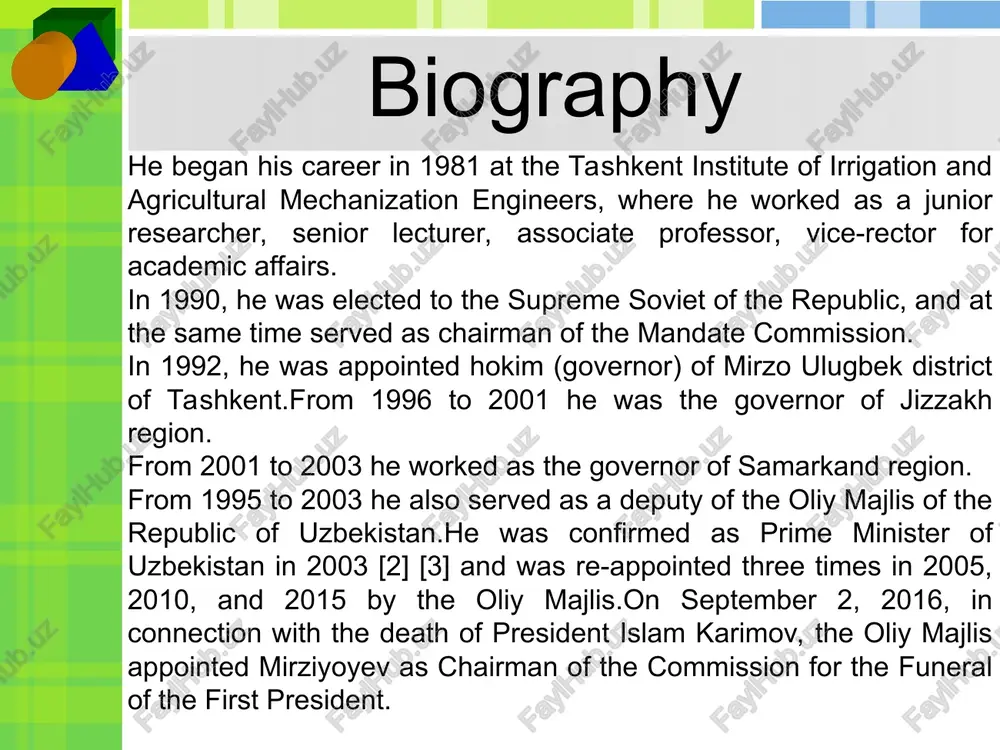 shavkat mirziyoyev biography - Page 3