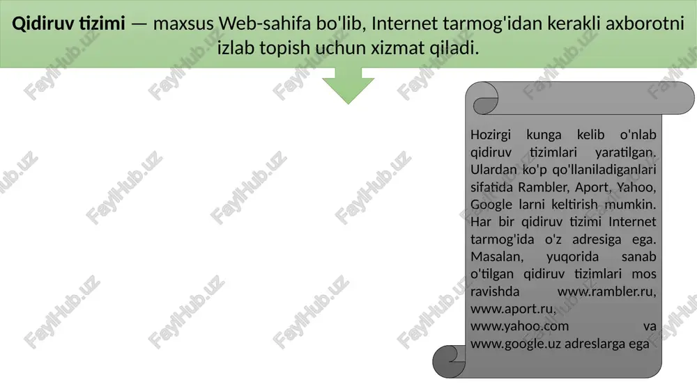 urollaridan texnik jihozlar, transport jihozlaridan foydali ravishda foydalanish, ta’limga oid ma’lumotlar bir joyda to’plash va bir xil shaklga keltirish tezlik. o’qitish qurollaridan o’quv kurslariga tegishli bo’lmagan holda foydalanish, tezlik bilan o’quv rejasini tashkil etish. masofaviy ta’lim usullari. masofaviy ta’lim tizimiga quyidagi muhim usullar kiradi: - o’qituvchilar ishtirokida boshqa talabalarni o’qitish jarayoniga jalb qilish usuli. bu usulni rivojlantirishda multimedia yondashuvi muhim. bular: elektron jurnallarining interaktiv ma’lumotlar bazasi; kompyuter o’rgatuvchi dasturlar, elektron kitoblar, dastur va apparatlar tizimining stimulyatori. -yakka holda ta’lim berish usuli, bunga bir talaba va bir o’qituvchi orasidagi o’zaro muloqoti yoki bir talabaning boshqa talabalar bilan muloqoti kiradi. bu ta’lim "birga bir" deb nomlanadi. bu usul masofaviy ta’limda amalga oshiriladi. bularga telefon, elektron pochta va ovozli pochta kiradi. o`qitish usullari. axborotli-retseptli repraduktivli muomila bayon qilish evristik izlanuvchanlik masofadan o’qitish shakli vositalari elektron o`quv nashrlari o`rgatuvchi kompter tizimlari audio-video o`quv materiallari va bir qancha boshqa vositalar e’tiboringiz uchun raxmat /docprops/thumbnail.jpeg incermetda …