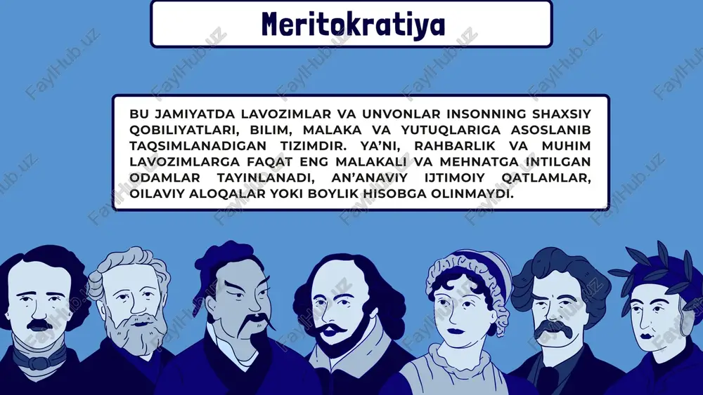 lan tavsiflanadigan boshqaruv shaklidir. yunoncha “aristos” (eng yaxshi, eng zo‘r) va “kratos” (hokimiyat) so‘zlaridan kelib chiqqan bo‘lib, "eng yaxshilar tomonidan boshqarish" degan ma’noni anglatadi. nikollo makiavelli (1469–1527) o‘zining “hukmdor” (il principe) asarida siyosiy hokimiyatni qo‘lga kiritish va uni saqlab qolish bo‘yicha pragmatik va realistik yondashuvni ilgari surgan. uning qarashlari an’anaviy axloqiy me’yorlardan farqli o‘laroq, hokimiyatni saqlash uchun har qanday vositadan foydalanishni asosli deb biladi. quyida "hukmdor" asaridagi asosiy boshqaruv tamoyillari tahlil qilinadi: makiavelli siyosatni real dunyodagi kuch va strategiya orqali tushuntiradi. unga ko‘ra, yaxshi yoki yomon hukmdor degan tushuncha yo‘q, balki faqat samarali yoki samarasiz hukmdor bor. davlatning barqarorligi va hokimiyatni saqlab qolish – hukmdorning asosiy maqsadi bo‘lishi kerak. 📝 makiavellining pragmatik fikri: "hukmdor o‘z maqsadiga yetishish uchun qanday bo‘lishi kerakligini emas, balki qanday bo‘lishi mumkinligini o‘ylashi kerak." siyosiy hokimiyat va pragmatizm hokimiyatni saqlab qolish uchun har qanday vosita joiz axloq – siyosatdan ajratilgan tushuncha. ✅ hokimiyatni saqlab qolish uchun …