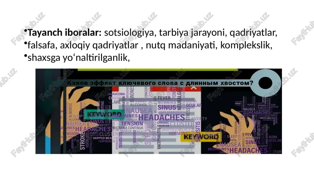 o’rsatish mahoratiga ega bo’lgan, bunda boy qadriyatlarimizdan keng va oladigan zarur metodlarini tanlab bilishga qodir bo’lgan pedagoglarni tayyorlashdan iboratdir. tarbiya maxsus faoliyat sifatida anglab olingan maqsadning mavjudligi bilan ta‘sir ko’rsatishning maxsus ishlab chiqilgan va asosiy berilgan vositalari shakllari metodlarini qo’llanishi bilan ajralib turgan. umumta’lim maktablari shaxsini davr talabiga javob bera oladigan darajada tarkib toptirishga erishish imkonini beradigan, biror bir salbiy jihatning oldini oladigan tarbiyaviy jarayonni ilmiy asosda tashkil etish asoslarini ishlab chiqish kabilar tarbiyaviy ishlar metodikasi fanining muhim maqsadi va vazifalari sanaladi. tarbiyaviy ishlar metodikasi pedagogika fanining bir qismi bo’lib, fan sifatida ajralib chiqdi va o’zining nazariy, uslubiy, amaliy asoslarini yaratdi. natijada tarbiyaviy ishlarning tarmoqlari vujudga keldi. tarbiyaviy ishlar metodikasi fani bir necha qismga bo’lib o’rganiladi. bular quyidagilardir: -tarbiya fanini o’qitish‖ metodikasi, -jamoani tashkil qilish‖ metodikasi, -guruh rahbarining tarbiyaviy ishlarini tashkil etish‖ metodikasi hamda -- yoshlarni tarbiyalashda oila, mahalla hamkorligini amalga oshirish‖ metodikasi va hakozolar “tarbiyaviy ishlar metodikasi” fanining asosiy …