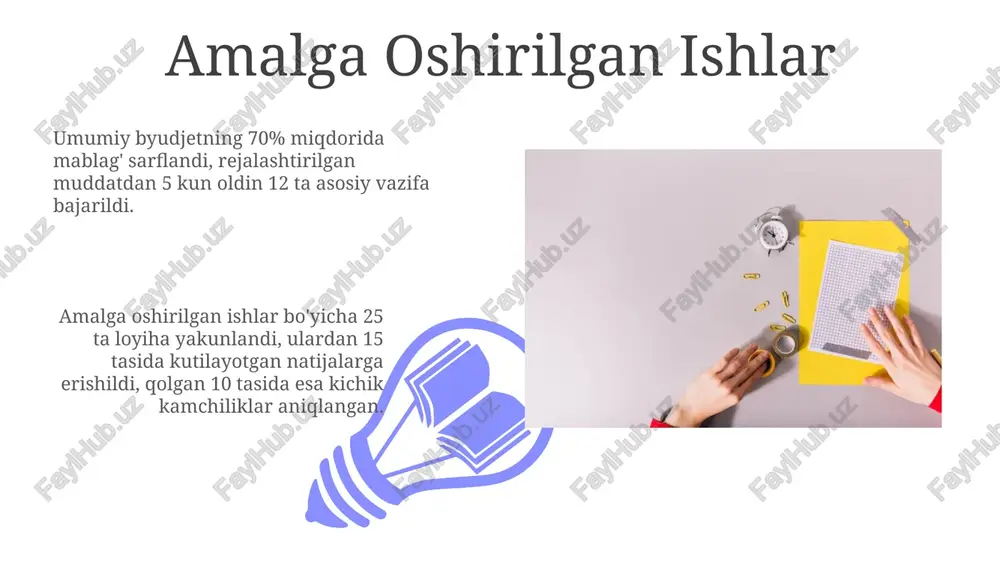i, ularni bartaraf etish uchun qo'shimcha 2 hafta vaqt talab etildi, loyihaning muddatini kechiktirdi. sales 1st qtr 2nd qtr 100 0 sales 1st qtr 2nd qtr 100 0 e'tiboringiz uchun rahmat @taqdimot_robot image4.jpg image5.jpg image6.jpg image7.jpg image8.jpg image9.jpg image10.jpg image11.jpg image12.jpg image13.jpg image14.jpg image15.jpg image1.jpeg image2.jpeg image3.jpeg hh hi 3