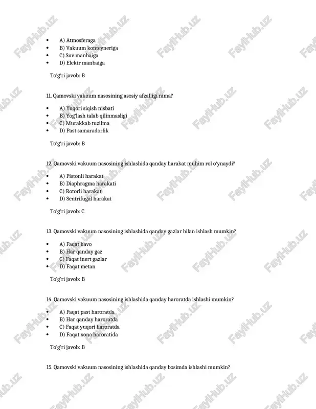 kamovski vakuum nasosi test savollari - Page 3
