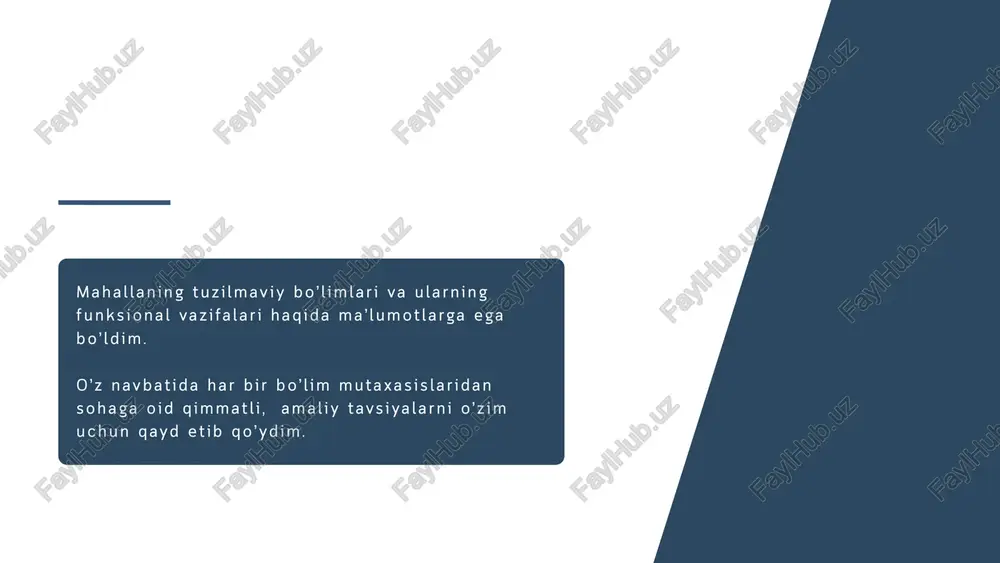 malakaviy amaliyot hisoboti uchun bajargan taqdimoti - Page 3