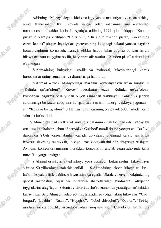 hikoyalari lirik-publitsistik xususiyatga egadir. ularda yozuvchi xalqimizning qanoat matonatini, og`ir va murakkab sharoitlaridagi bardoshini, oliyjanob tuyg`ularini ulug`laydi. shunisi e’tiborliki, sho`ro zamonida yaratilgan bo`lishidan kat’iy nazar said ahmadni adabiyotimiz tarixidan joy olgan aksar hikoyalari “cho`l burguti’, “lochin”, “xazina”, “hayqiriq”, ”iqbol chiroqlari”, “qoplon”, “sobiq” asarlari masxarabozlik, siyosatbozlikdan yiroq asarlardir. chunki bu asarlarning zamirida inson va uning qalbi yotadi. “jimjitlik” hikoyasining qahramoni tolibjon ham ana shunday, o`zligini izlagan yigitlardandir. inson – o`zligini o`zidan izlashi mumkin. davrasidan, muhitidan, jamiyatidan ham tarixdan izlashi mumkin. tolibjonda ham bu masala o`zicha kechadi. bu masala milliy qadriyatlarni his etish, turli fan-texnika rivojlanib, tabiatning asriy qonuniyatlari buzilib, uning tabiiy go`zalligiga ta’sir etilayotgan bir paytda oddiy insoniy sokinlikni izlash bu hikoyada ko`rsatib berildi. s.ahmad 60-70 yillarda o`zini mafkurabozlikka berilishdan tiya olgan adiblardan. tolibjon hayotning ko`pdan-ko`p azob-uqibatlarini ko`rgan. rafiqasi va farzandidan bevaqt ayrilgan, oqibatda asab xastaligiga yo`liqqan, shahar shovqini u yoqda tursin, suhbatdoshining baland tovushini ham ko`taraolmay qolgan. yagona istagi – …