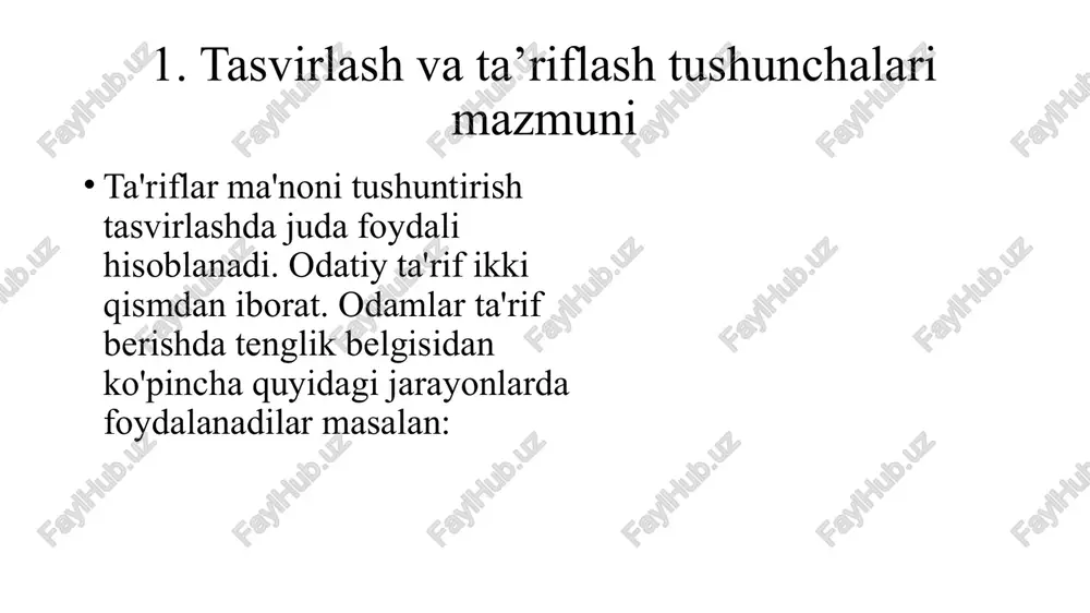 deb, predmetlarni bir-biridan farq qiluvchi hamda ularning bir-biriga o’xshashligini ifoda qiluvchi tomonlar, munosabatlar va xususiyatlarga aytiladi. har bir predmet olamdagi boshqa predmetlar bilan aloqada bo’lganligi uchun o’zining ko’pgina belgilariga ega bo’ladi. bu belgilar: 1) yakka va umumiy, 2) muhim va nomuhim, 3) zaruriy va tasodifiy, 4) ijobiy va salbiyga bo’linadi. belgining faqat bir predmetga xos bo’lganlari yakka, bir qancha predmetlarga xos bo’lganlari umumiy belgilar hisoblanadi. masalan: xitoyning dunyoda aholisi soniga ko’ra eng katta davlat ekanligi yakka belgi, osiyoda joylashgan davlat ekanligi umumiy belgi hisoblanadi. tushunchada predmet o’zining muhim belgilari orqali fikr qilinadi, nomuhim belgilar predmetda mavjud bo’ladi, lekin uning mohiyatini ochib bermaydi. masalan: o’simliklarning bir yillik yoki ko’p yillik ekanligi muhim belgi, kim tomonidan ekilganligi nomuhim belgi hisoblanadi. ba'zi hollarda muhim belgilar nomuhimga, nomuhim belgilar esa muhimga aylanadi. zaruriy belgilar predmetning mavjudligi bilan uzviy bog’liqdir va uning yo’qolishidan predmet ham mavjud bo’lmaydi. tasodifiy belgilarning yo’qolishidan predmet o’z mohiyatini yo’qotmaydi. avtomobilning …